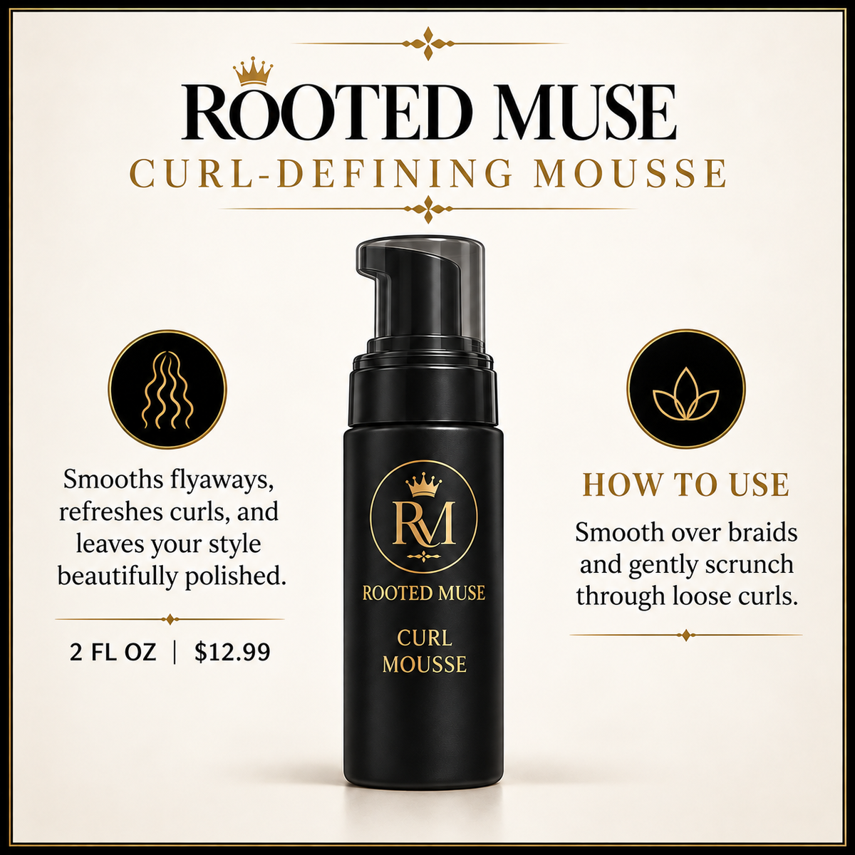 Didy’s Rooted Luxe Curl-Defining Mousse – 2 oz